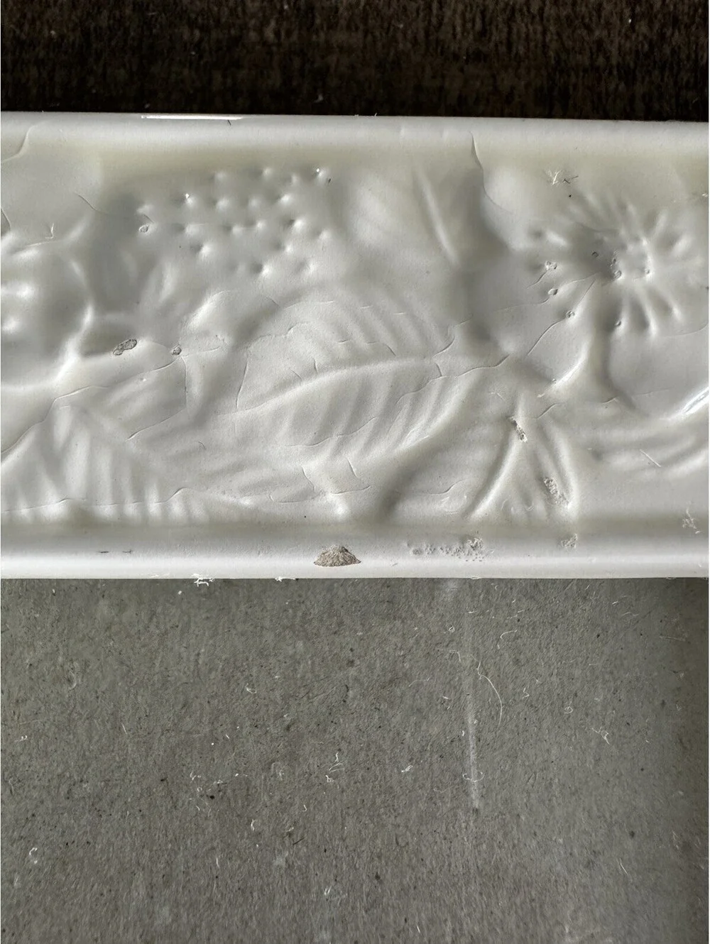 Vintage Elsa L Ceramic Floral Picture Frame 4x6 Ivory Taiwan Cottagecore
